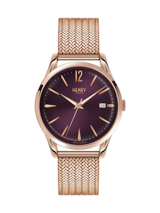 Henry London Hampstead Watch with Pink Gold Met...