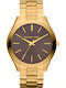 Michael Kors Runway Γυναικείο Ρολόι 41mm Μπαταρίας με Χρυσό Μεταλλικό Μπρασελέ