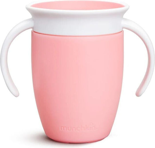 Munchkin Παιδικό Ποτηράκι Miracle 360° Trainer Cup από Πλαστικό Ροζ Pastel 207ml για 6m+