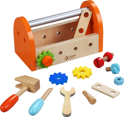 Classic World Kids Tool Small Carpenter Set made of Wood for 3+ Years Old 16pcs 3511