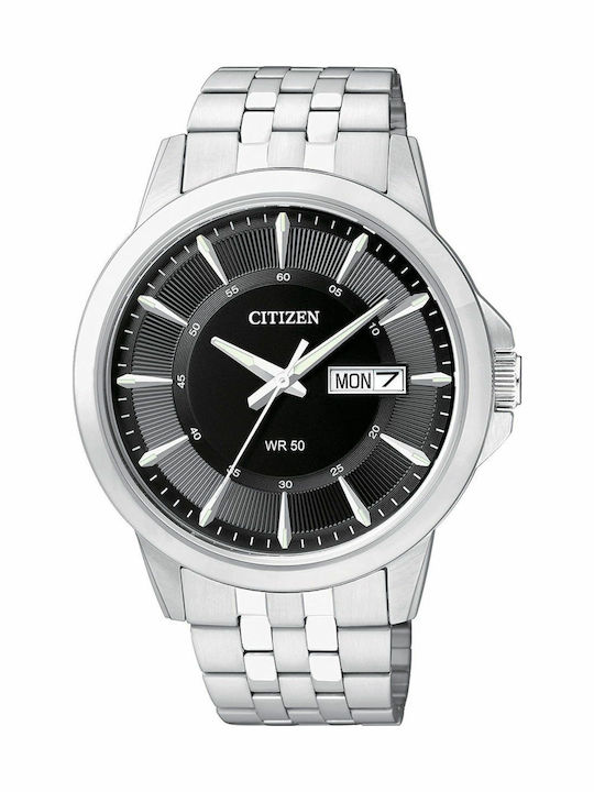 Citizen Ανδρικό Ρολόι 41mm Μπαταρίας με Ασημί Μεταλλικό Μπρασελέ