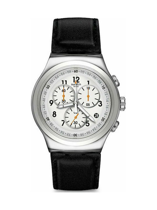 Swatch Limposante Uhr Chronograph mit Schwarz Kautschukarmband
