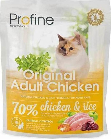 Profine Original Adult Dry Food Gluten-Free for Adult Cats with Sensitive Urinary with Chicken / Rice 0.3kg