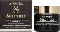 Apivita Queen Bee Κρέμα Προσώπου Νυκτός για Ενυδάτωση, Αντιγήρανση & Σύσφιξη με Υαλουρονικό Οξύ 50ml