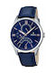 Festina Multifunction Watch Battery with Blue Leather Strap