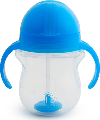 Munchkin Cănuțe pentru Copii și Bebeluși cu Mânere și Pai Click Lock din Plastic Albastru 1buc 207ml pentru m+