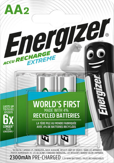 Energizer Extreme Rechargeable Battery AA Ni-MH 2300mAh 1.2V 2pcs