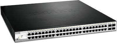 D-Link DGS-1210-52MP Managed L2 PoE+ Switch με 48 Θύρες Gigabit (1Gbps) Ethernet και 4 SFP Θύρες