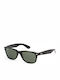 Ray Ban Wayfarer Sunglasses with Black Plastic Frame and Green Polarized Lens RB2132 901/58