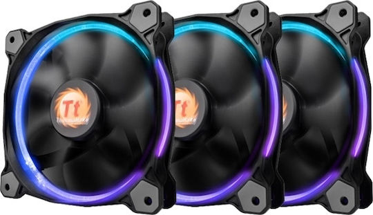 Thermaltake Riing 14 Case Fan 140mm (1400rpm / 51.15cfm) με RGB Φωτισμό και Σύνδεση 4-Pin PWM 3τμχ