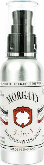 Morgan's 3-in-1 Wash and Shave Σαμπουάν Ενυδάτωσης για Όλους τους Τύπους Μαλλιών 100ml