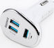 Remax Car Charger White RCC302 Total Intensity 6.3A with Ports: 3xUSB