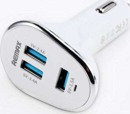 Remax Car Charger White RCC302 Total Intensity 6.3A with Ports: 3xUSB