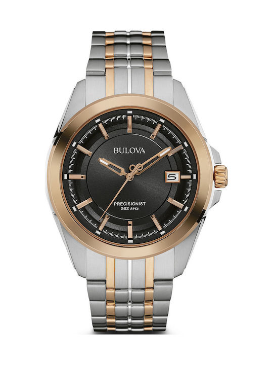 Bulova Precisionist Ρολόι Μπαταρίας με Μεταλλικό Μπρασελέ σε Ασημί χρώμα