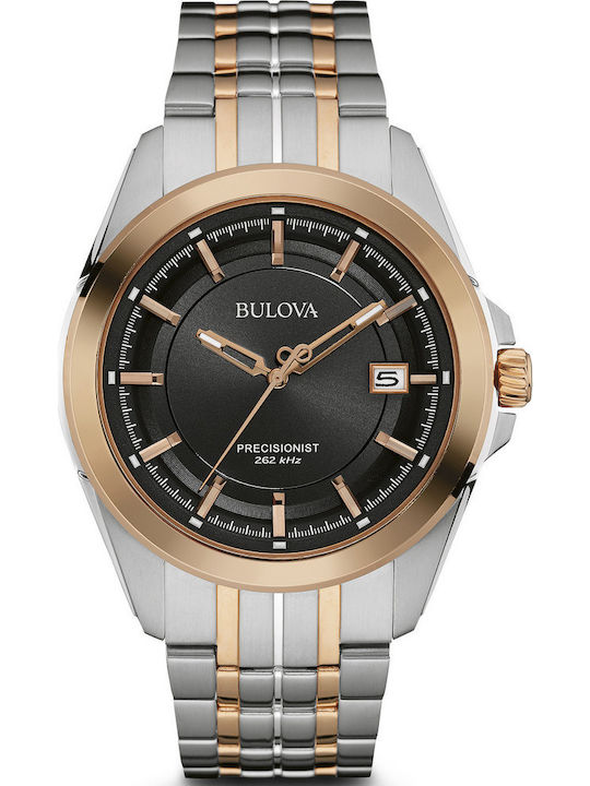 Bulova Precisionist Men's Watch 43mm Battery with Silver Metal Bracelet