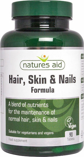 Natures Aid Hair Skin and Nails Formula Ειδικό Συμπλήρωμα Διατροφής 90 ταμπλέτες