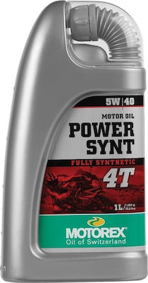 Motorex Power Synt 4T Synthetic Motorcycle Oil for Four-Stroke Engines 5W-40 1lt