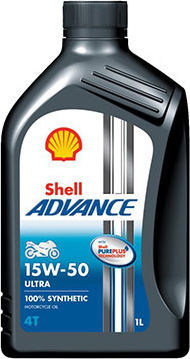 Shell Advance Ultra 4T Λάδι Μοτοσυκλέτας για Τετράχρονους Κινητήρες 15W-50 1lt