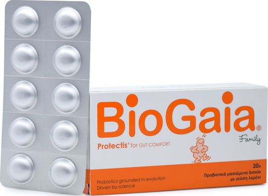 BioGaia Protectis Family Probiotics for Adults and Children 30 chewable tabs Lemon