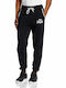 Two Tones Sweatpants with Elastic Black