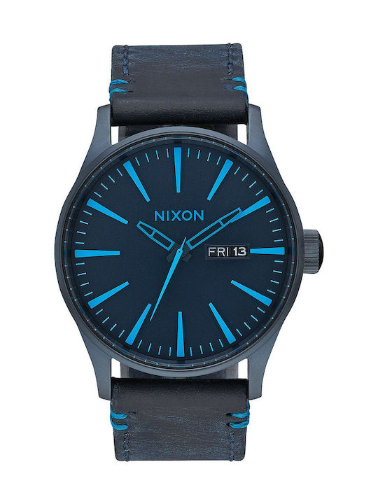 Nixon Sentry Leather Ανδρικό Ρολόι 42mm Μπαταρί...