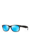 Ray Ban Wayfarer Sonnenbrillen mit Schwarz Rahmen und Blau Spiegel Linse RB2132 622/17