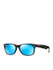 Ray Ban Wayfarer Unisex Sunglasses with Black Plastic Frame and Blue Mirror Lens RB2132 622/17