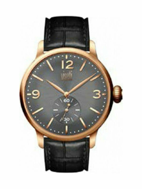 Visetti Men's Watch 45mm Battery with Black Leather Strap