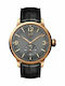 Visetti Men's Watch 45mm Battery with Black Leather Strap