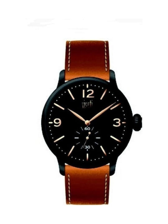 Visetti Men's Watch 45mm Battery with Brown Lea...