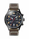 Vogue Pirate Ανδρικό Ρολόι 46mm Χρονογράφος Μπαταρίας με Καφέ Δερμάτινο Λουράκι