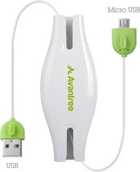 Avantree FDKB-TR105-RT-Weiß Ausziehbares USB 2.0 Micro-USB-Kabel 1m