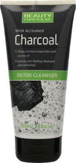 Beauty Formulas Activated Charcoal Detox Cleanser Gel Față 150ml