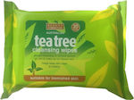 Beauty Formulas Μαντηλάκια Ντεμακιγιάζ Tea Tree Cleansing Wipes για Λιπαρές Επιδερμίδες 30τμχ