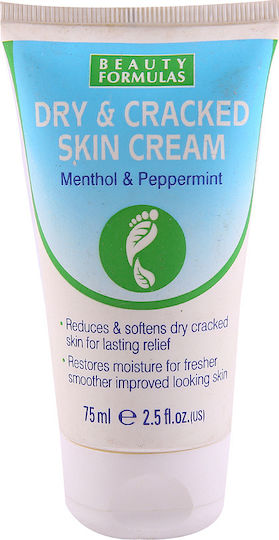 Beauty Formulas Menthol & Peppermint Ενυδατική Κρέμα για Σκασμένες Φτέρνες με Ουρία 75ml