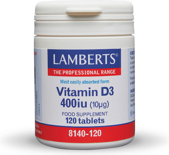 Lamberts Vitamin D3 Βιταμίνη για Ενίσχυση του Ανοσοποιητικού & την Υγεία των Οστών 400iu 120 ταμπλέτες