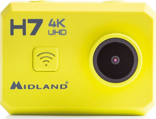 Midland H7 Action Camera 4K Ultra HD Underwater (with Case) and Wi-Fi Yellow