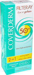 Coverderm Filteray Plus 2 in 1 Sunscreen & After Sun Ca Waterproof Sunscreen Cream Face SPF50 50ml