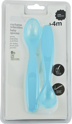 Suavinex Baby Set mit Löffeln Κουταλάκια Φαγητού Μπλε 2τμχ aus Kunststoff für 9+ Monate Blau 2Stück 3384032/Μπλε