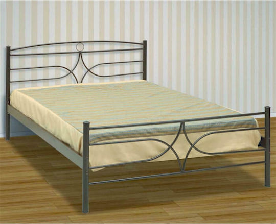 Samos Bett Doppel Metall Grau Für Matratze 140x190cm