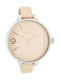 Oozoo Timepieces Watch with Beige Leather Strap