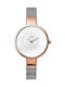 Obaku Uhr mit Rose Gold Metallarmband V149LXVIMC