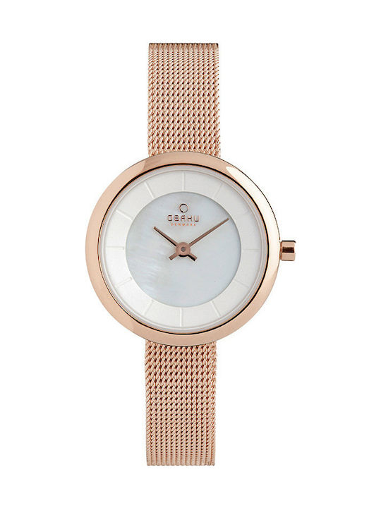 Obaku Watch with Pink Gold Metal Bracelet V146LXVWMV