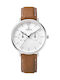 Obaku Damen Uhr Chronograph mit Braun Lederarmband