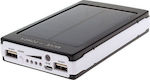 ES30000 Ηλιακό Power Bank 30000mAh με 2 Θύρες USB-A Μαύρο