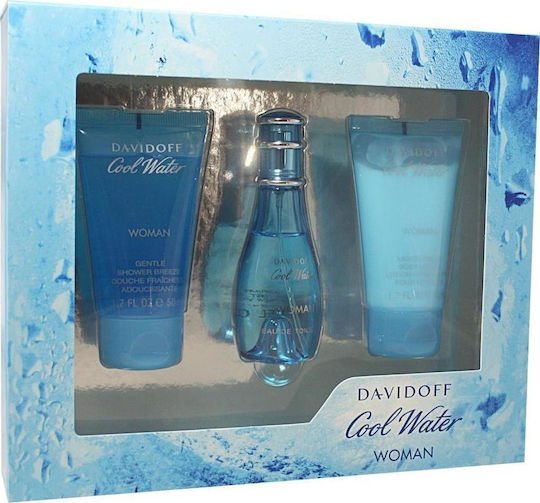 Davidoff Cool Water Pentru Femei Eau De Toilette 30ml & Gel De Duș Set De Parfumuri Cu Loțiune De Corp