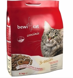 Bewi Crocinis 3 Mix Dry Food for Adult Neutered Cats with Chicken / Fish / Poultry 5kg