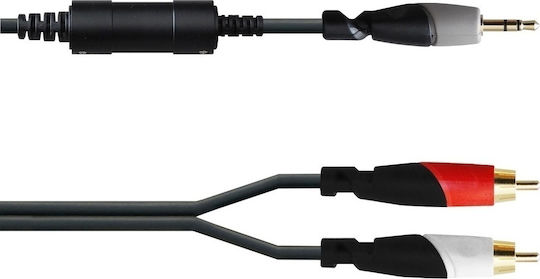 Audio Master Audio Cable 3.5mm Male - RCA Male Black 1.5m with Gold Plated Terminals CNC-100/1.5
