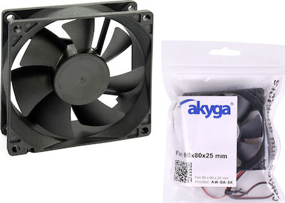 Akyga AW-8A Case Fan 80mm με Σύνδεση 2-Pin