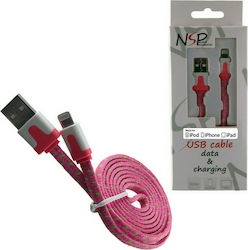 Volte-Tel Geflochten / Flach USB-A zu Lightning Kabel Rosa 1m (8135873)